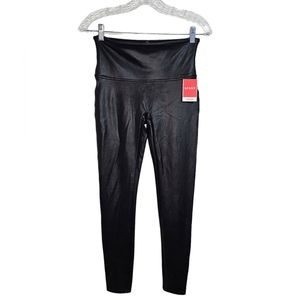 SPANX NWT faux leather slimming legging pants black size large